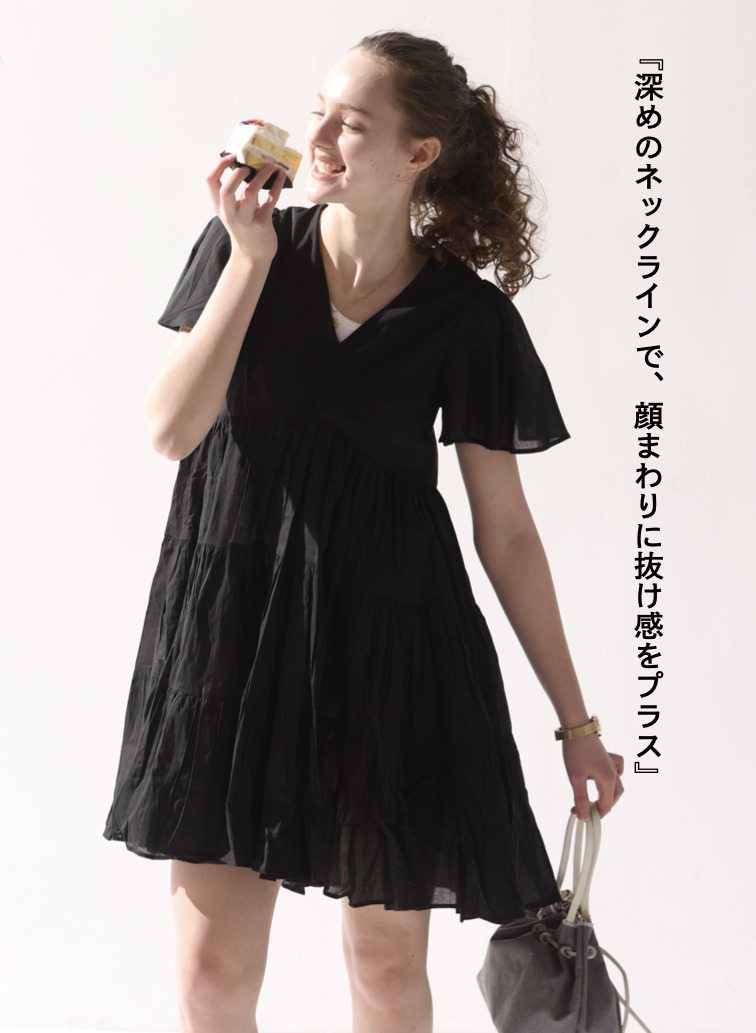 エンジェルのミニドレス 詳細画像 Black 6