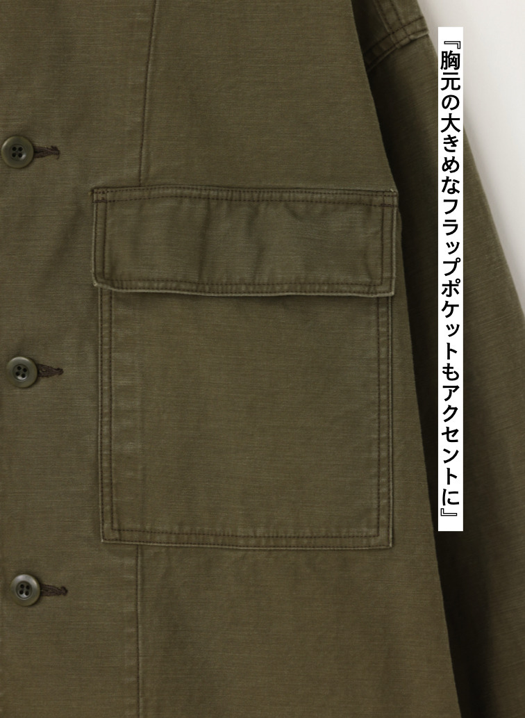 SACRA ミリタリーシャツジャケット 詳細画像 Khaki 2