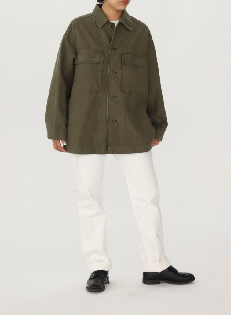 SACRA ミリタリーシャツジャケット 詳細画像 Khaki 8