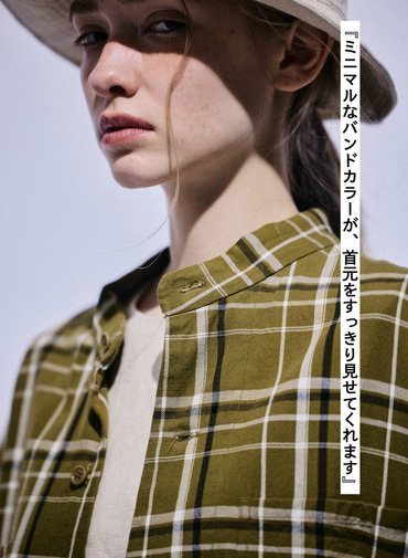 バンドカラーボタンシャツ 詳細画像 Olive 5