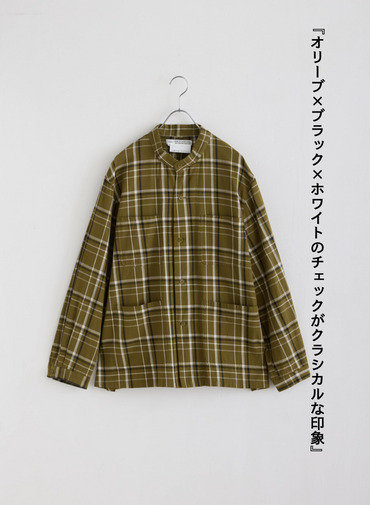 バンドカラーボタンシャツ 詳細画像 Olive 7