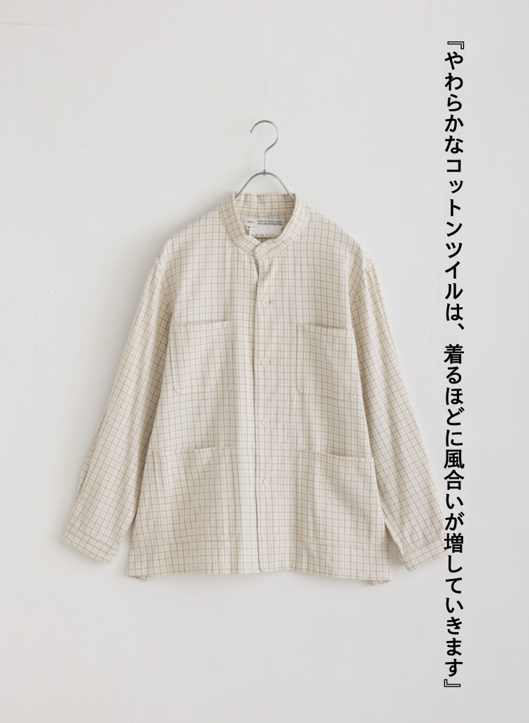 バンドカラーボタンシャツ 詳細画像 Brown 8