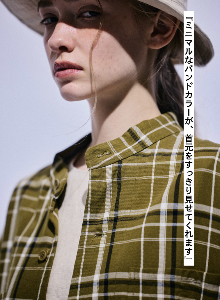 バンドカラーボタンシャツ 詳細画像 Olive 5