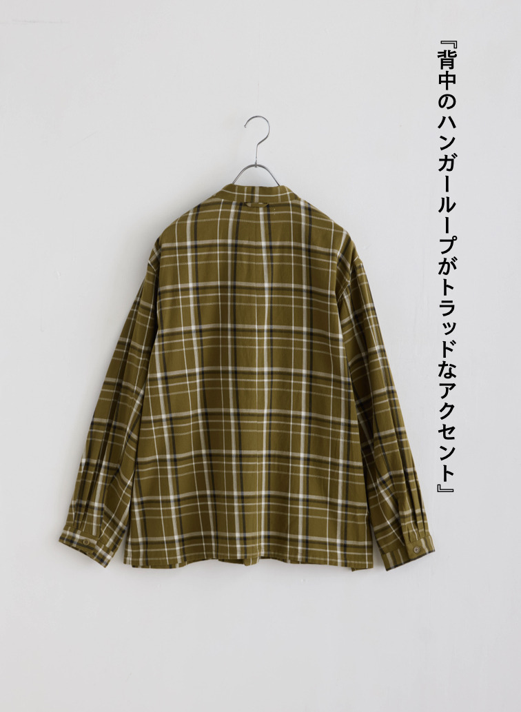 バンドカラーボタンシャツ 詳細画像 Olive 8