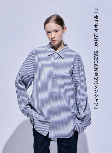 ボタンシャツ　ワイド 詳細画像 Navy 3