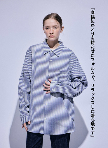 ボタンシャツ　ワイド 詳細画像 Navy 4