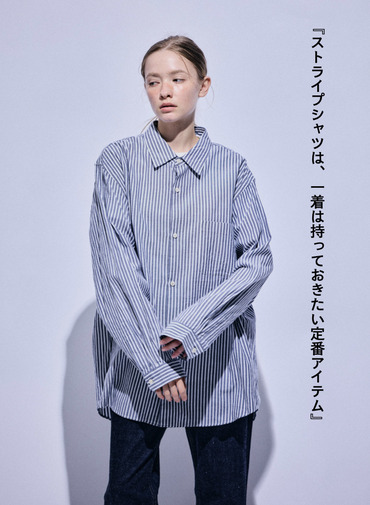 ボタンシャツ　ワイド 詳細画像 Navy 5