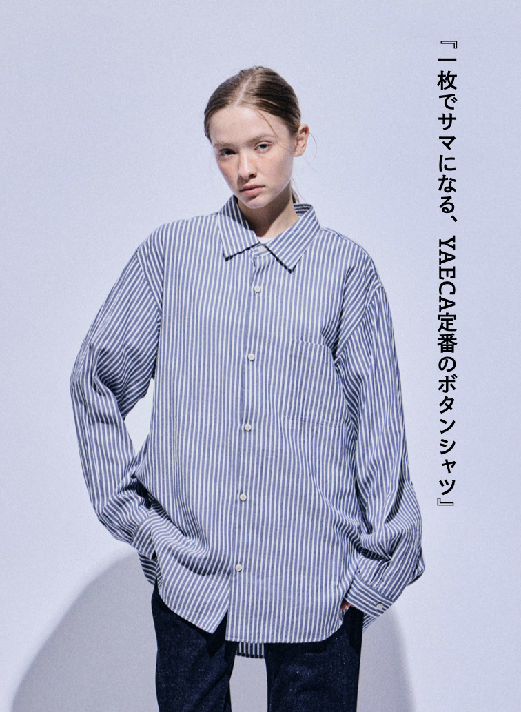 ボタンシャツ　ワイド 詳細画像 Navy 3