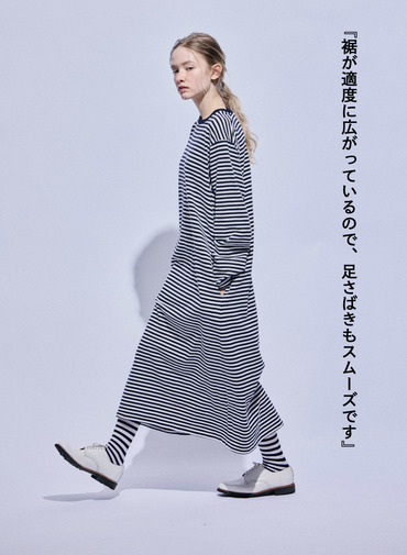 ムラ糸Tシャツ　ロングスリーブワンピース 詳細画像 Navy 5