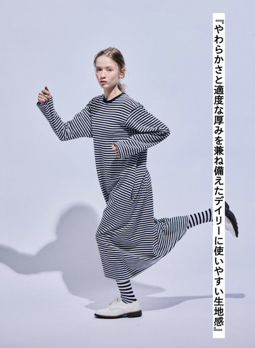 ムラ糸Tシャツ　ロングスリーブワンピース 詳細画像 Navy 8