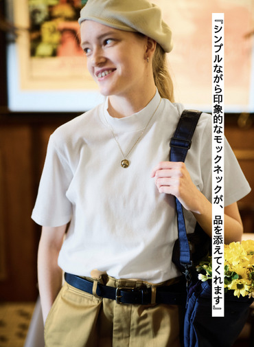 モックネックTシャツ 詳細画像 White 4