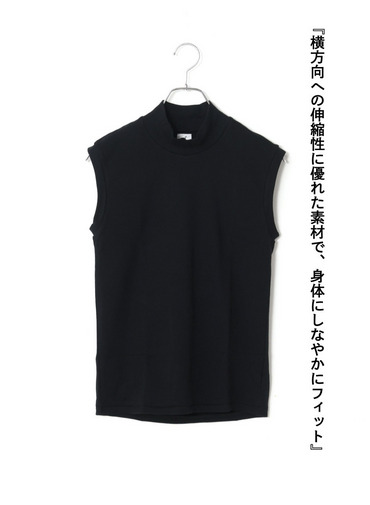 モックネック ノースリーブTシャツ 詳細画像 Black 5