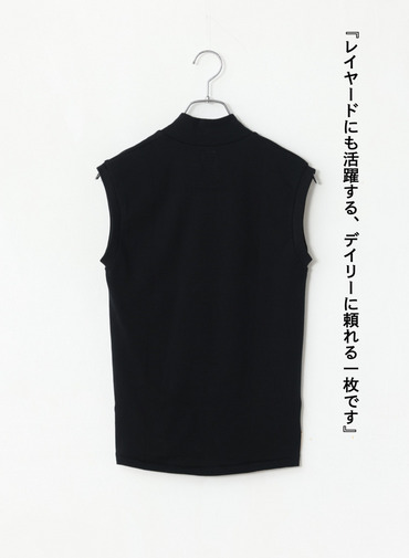 モックネック ノースリーブTシャツ 詳細画像 Black 7