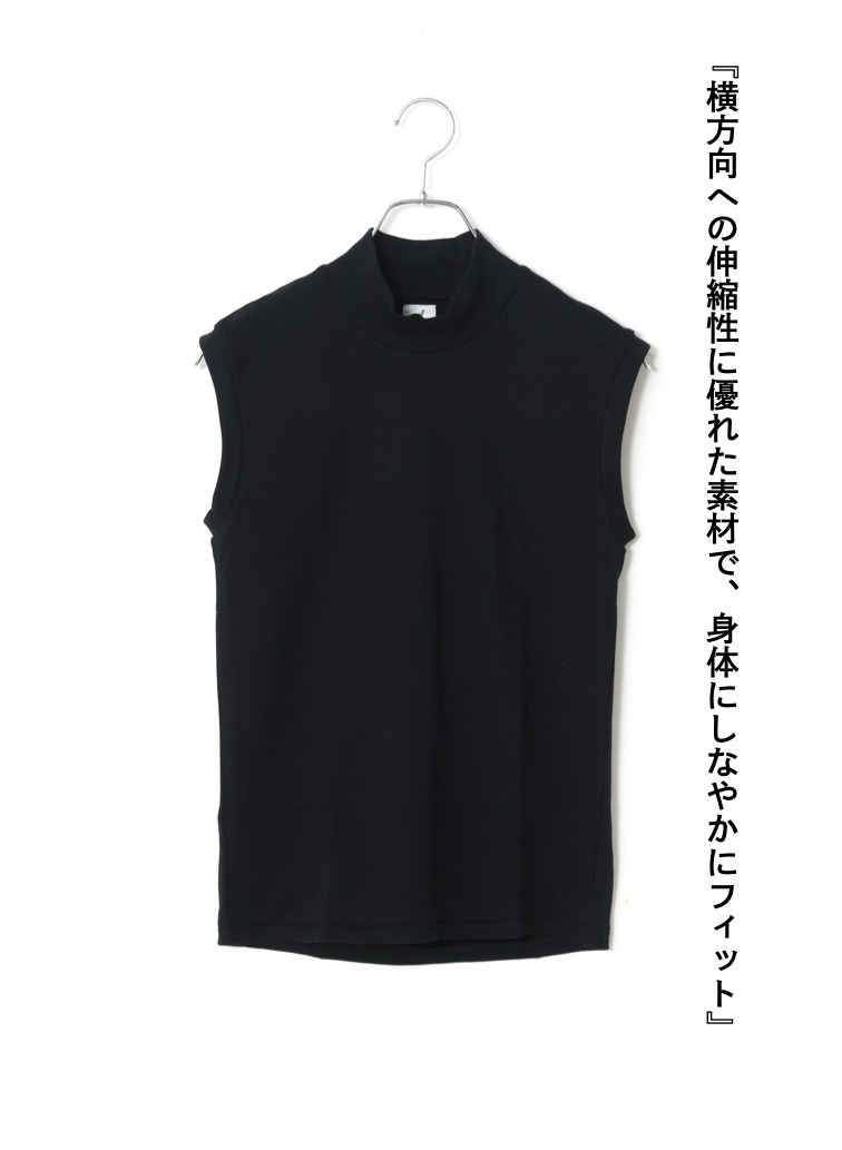 モックネック ノースリーブTシャツ 詳細画像 Black 5