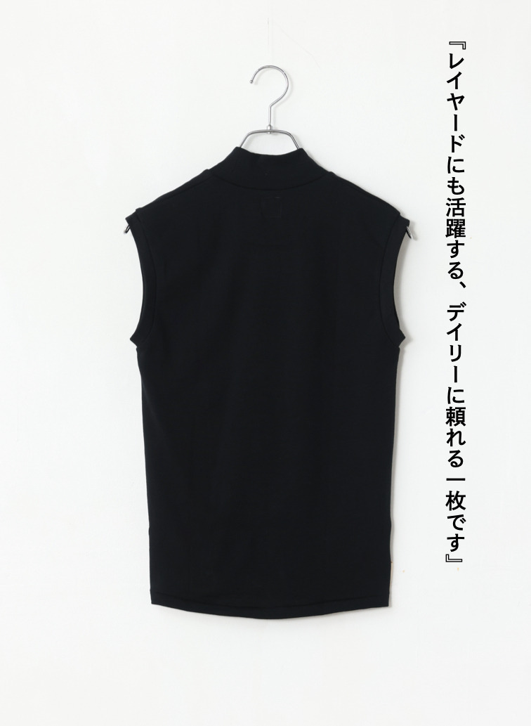 モックネック ノースリーブTシャツ 詳細画像 Black 7