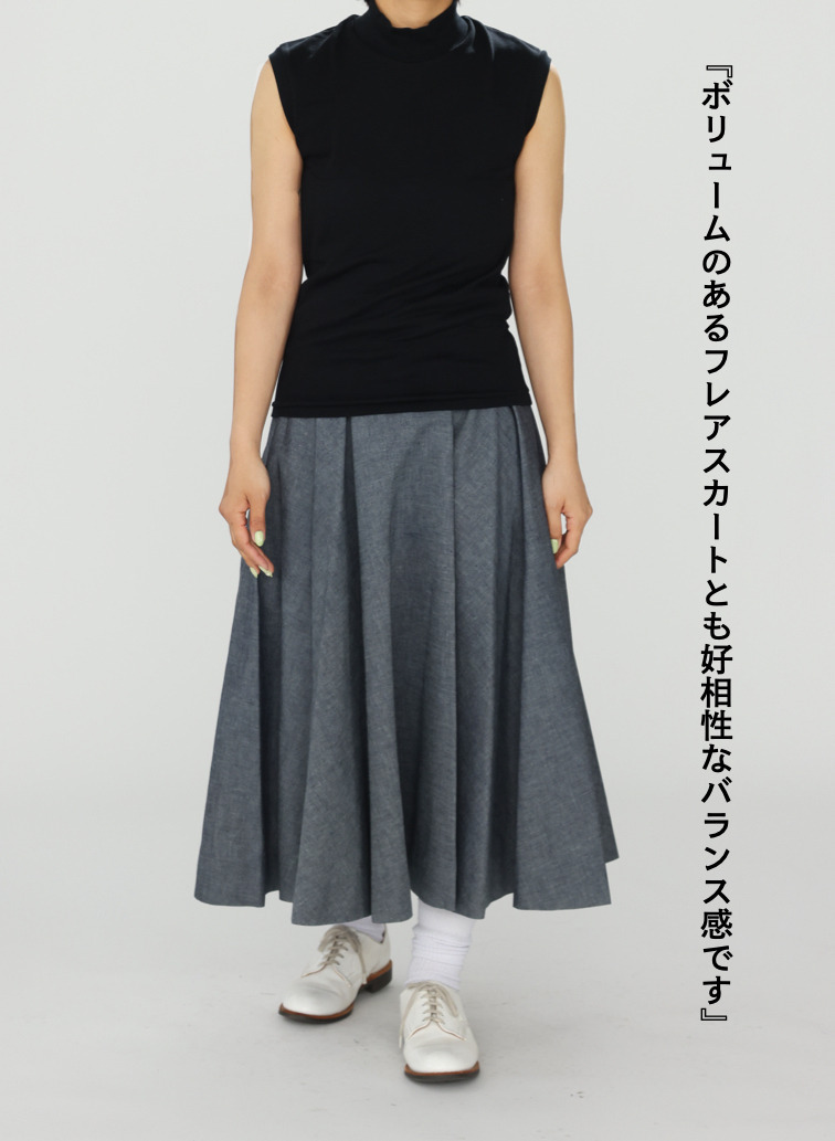 モックネック ノースリーブTシャツ 詳細画像 Black 8