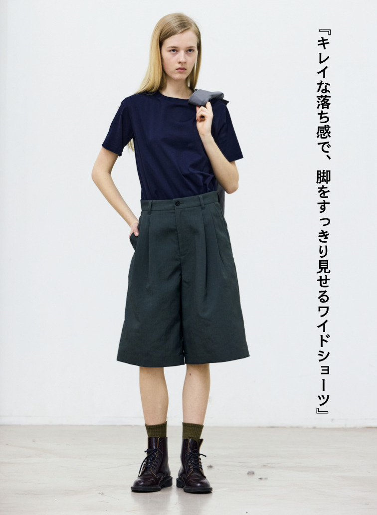 ワイドショートパンツ【CAPSULE COLLECTION】UNIONSLACKS 313 EX.CLUEL 詳細画像 Green 1