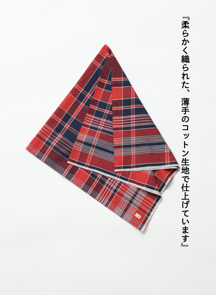 マドラスチェック スカーフ レッド 詳細画像 Red 4