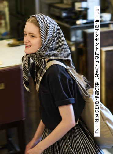 マドラスチェック スカーフ ブラック 詳細画像 Black 1