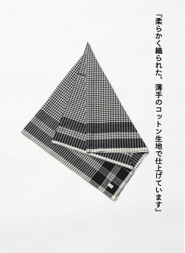 マドラスチェック スカーフ ブラック 詳細画像 Black 4