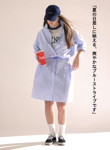 シャツワンピース【CAPSULE COLLECTION】 詳細画像 Saxe Blue 4