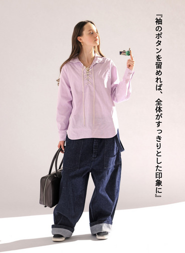 レースアップブラウス【CAPSULE COLLECTION】 詳細画像 Pink 5