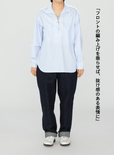 レースアップブラウス【CAPSULE COLLECTION】 詳細画像 Saxe Blue 10