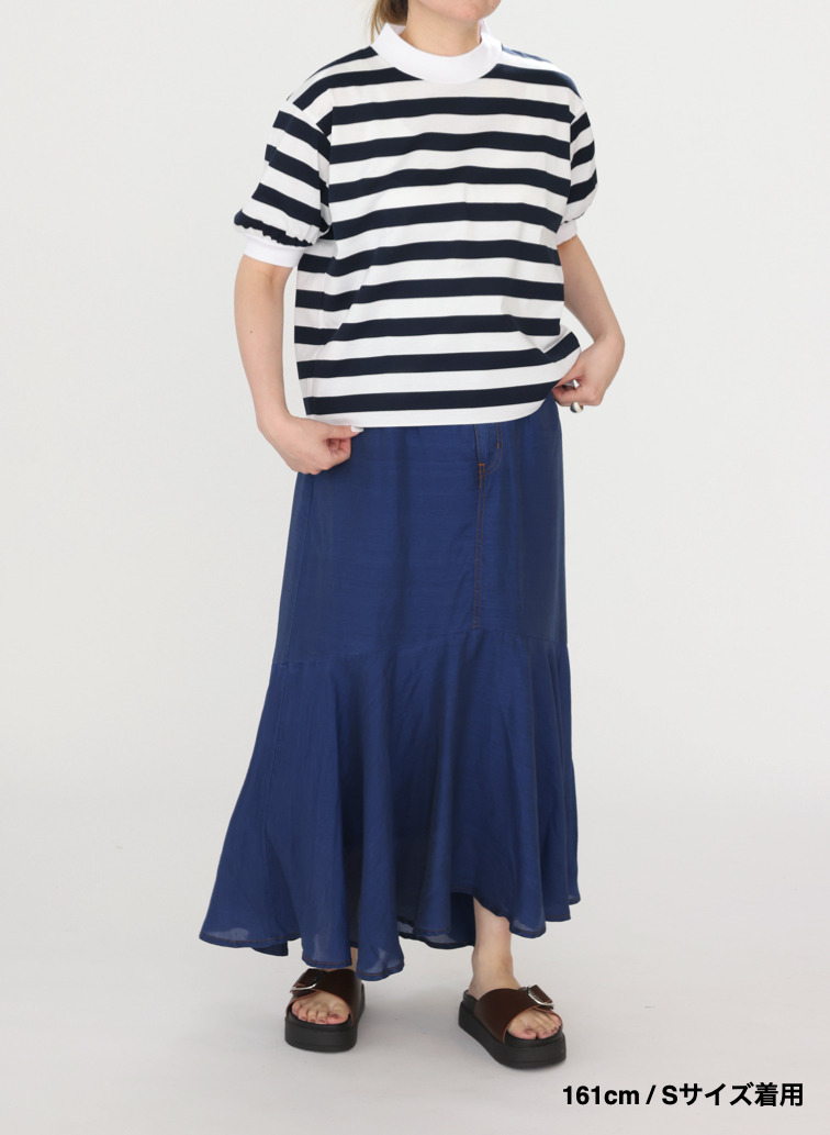 ビッグストライプ パフスリーブTシャツ 詳細画像 Navy 12