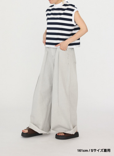 ビックストライプ フレンチスリーブTシャツ 詳細画像 Navy 11