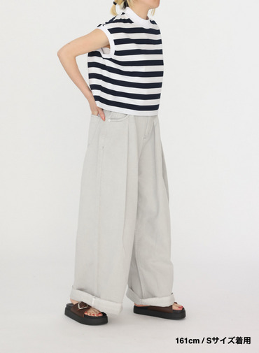 ビックストライプ フレンチスリーブTシャツ 詳細画像 Navy 12