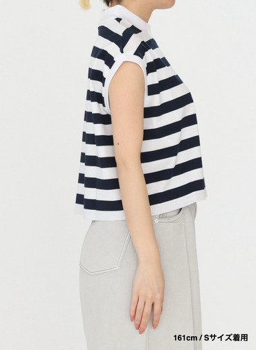 ビックストライプ フレンチスリーブTシャツ 詳細画像 Navy 9
