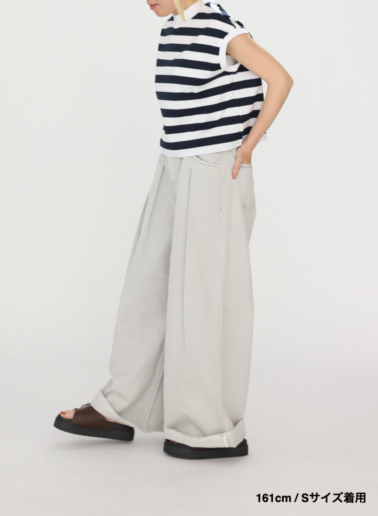 ビックストライプ フレンチスリーブTシャツ 詳細画像 Navy 14