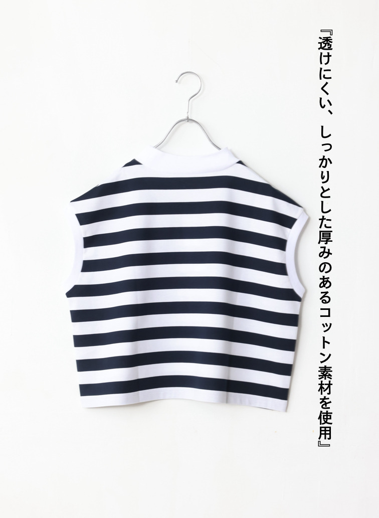 ビックストライプ フレンチスリーブTシャツ 詳細画像 Navy 6