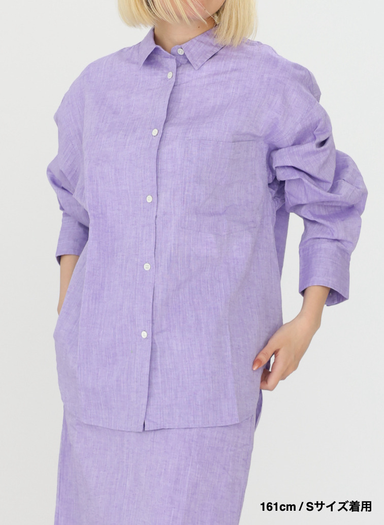 コットンリネン シャツ 詳細画像 Purple 8