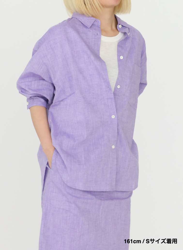 コットンリネン シャツ 詳細画像 Purple 9