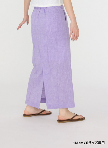 コットンリネン ナロースカート 詳細画像 Purple 11