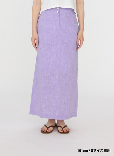 コットンリネン ナロースカート 詳細画像 Purple 8