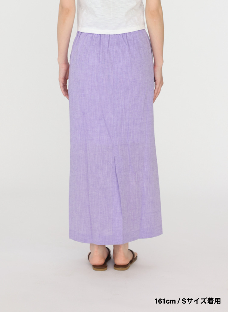 コットンリネン ナロースカート 詳細画像 Purple 10
