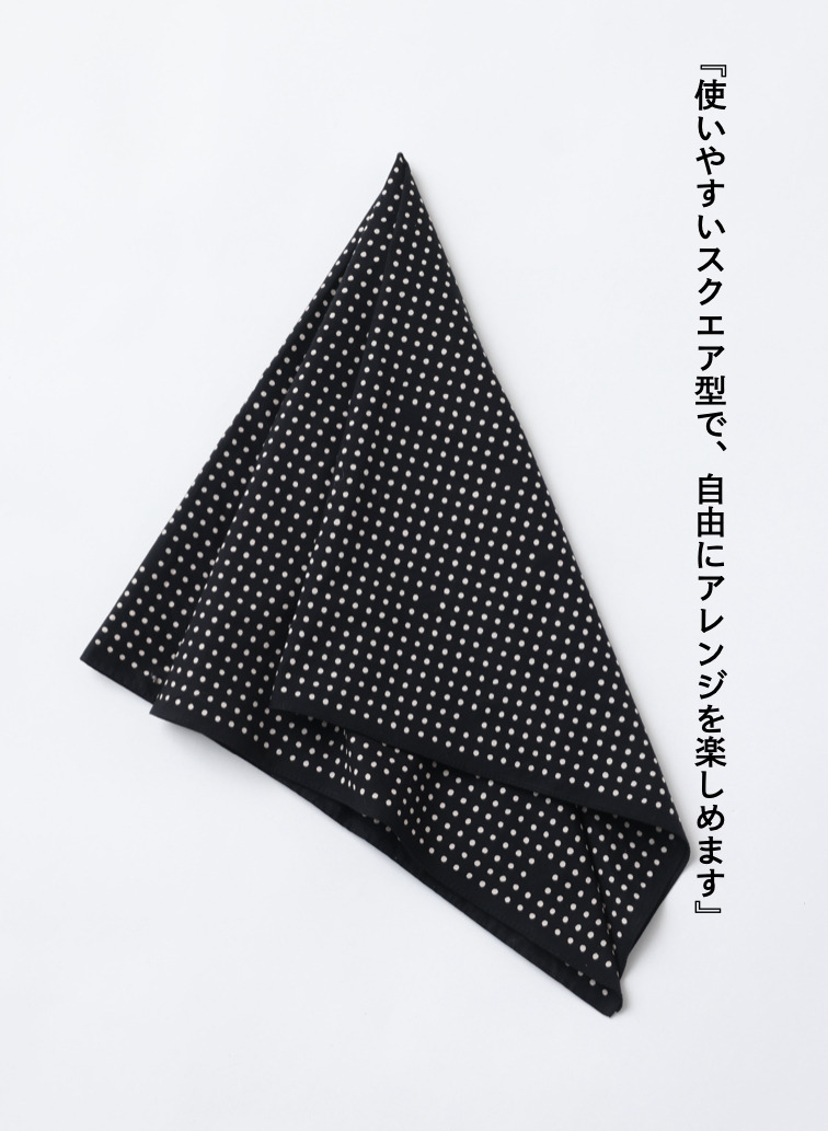 ドット柄スカーフ 詳細画像 Black 8