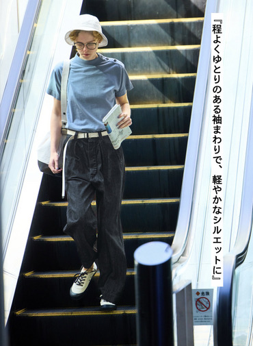 コットンリネンジャージーTシャツ 詳細画像 Blue 4