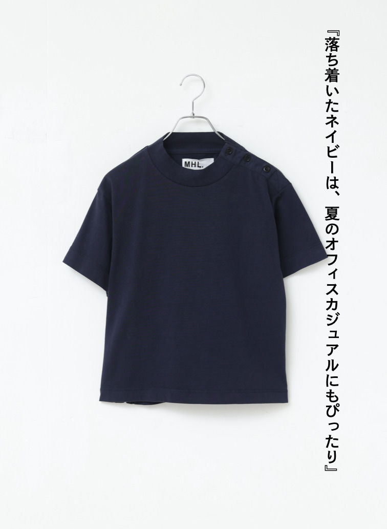 コットンリネンジャージーTシャツ 詳細画像 Navy 1