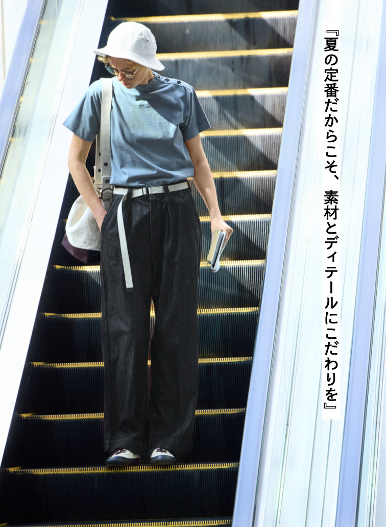コットンリネンジャージーTシャツ 詳細画像 Blue 5