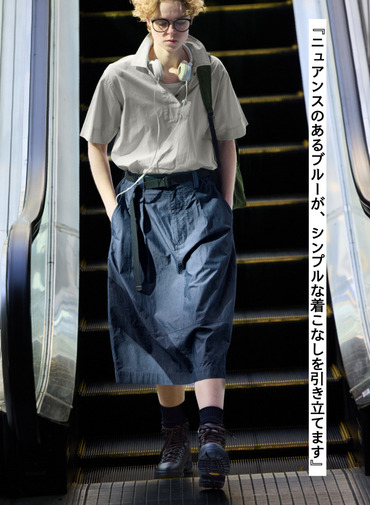 コットンナイロンスカート 詳細画像 Blue Gray 4