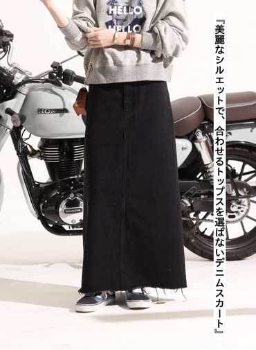 デニムスカート &ldquo;BUDDY DENIM SKIRT&rdquo; 詳細画像 Black 1