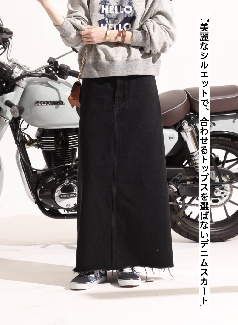 デニムスカート &ldquo;BUDDY DENIM SKIRT&rdquo; 詳細画像 Black 1