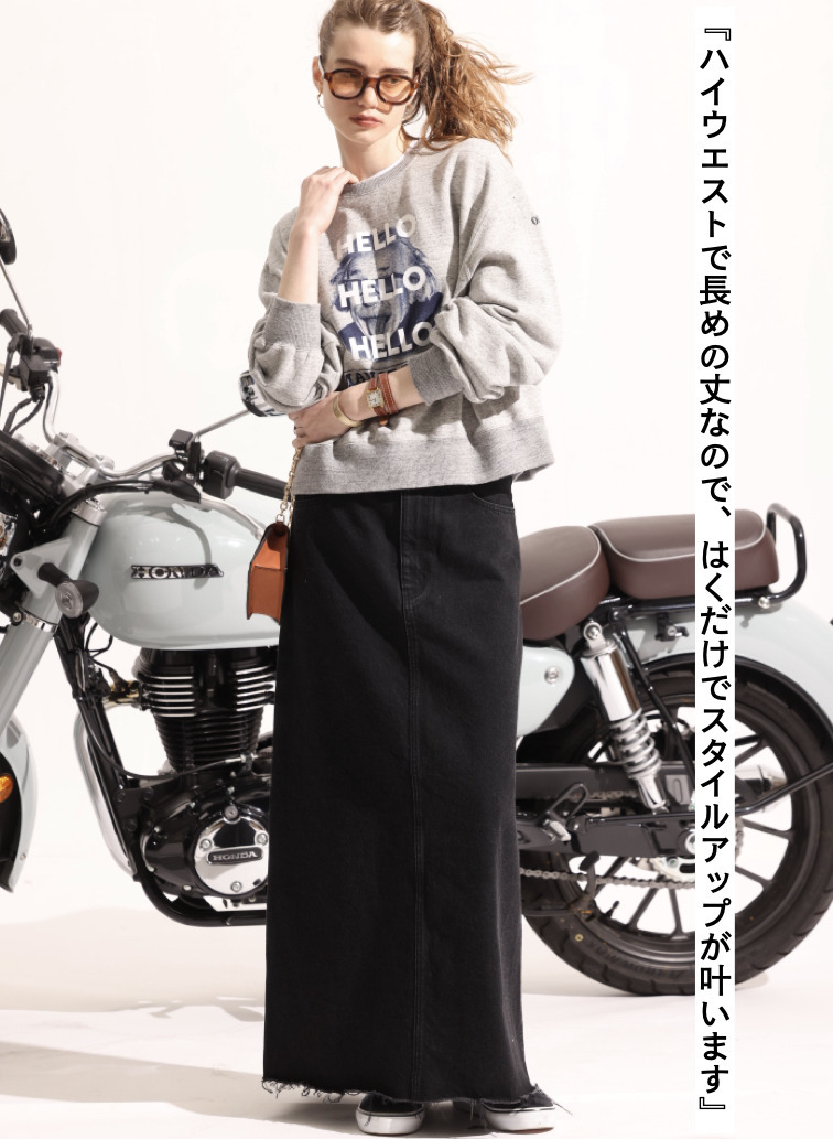 デニムスカート &ldquo;BUDDY DENIM SKIRT&rdquo; 詳細画像 Black 2