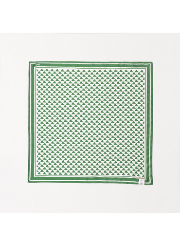 シルクスカーフ Aウェーブプリント 詳細画像 Green 3