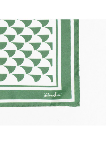 シルクスカーフ Aウェーブプリント 詳細画像 Green 4