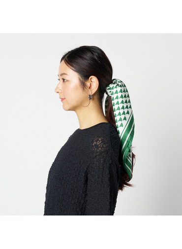 シルクスカーフ Aウェーブプリント 詳細画像 Green 8