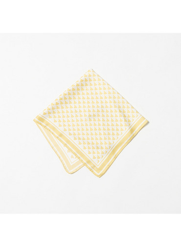 シルクスカーフ Aウェーブプリント 詳細画像 Light Yellow 7